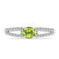 Anillo de Plata con Peridoto de Changbai y Topacio Blanco
