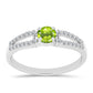 Anillo de Plata con Peridoto de Changbai y Topacio Blanco