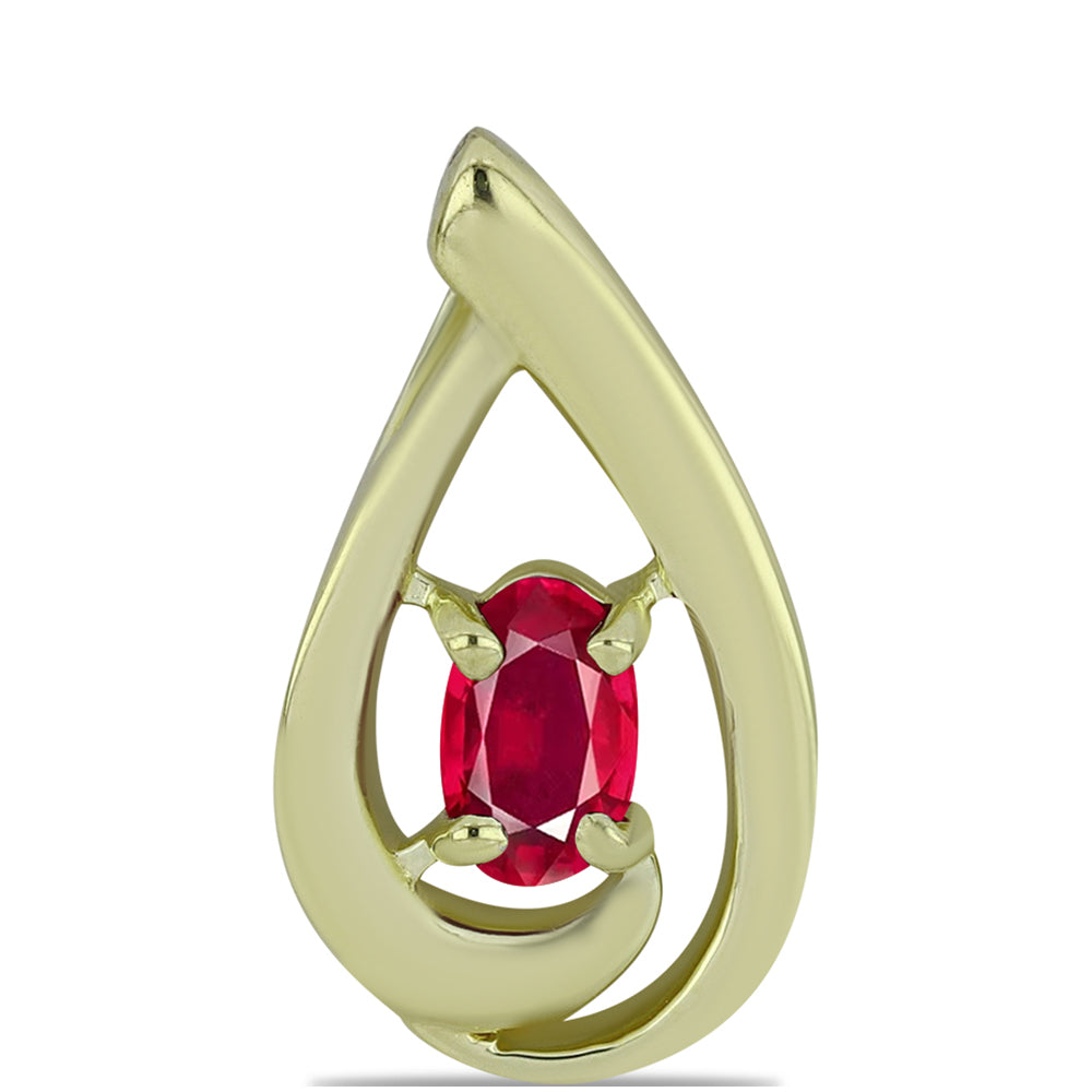 Colgante de Plata Bañada en Oro con Rubí de Madagascar