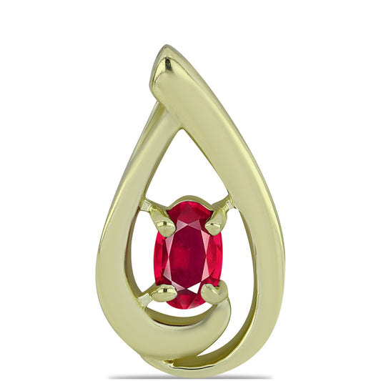 Colgante de Plata Bañada en Oro con Rubí de Madagascar