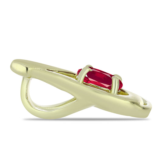 Colgante de Plata Bañada en Oro con Rubí de Madagascar