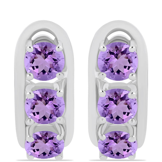 Pendientes de Plata con Amatista Rosa de Francia