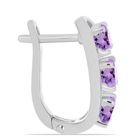 Pendientes de Plata con Amatista Rosa de Francia