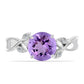 Anillo de Plata con Amatista Rosa de Francia y Topacio Blanco