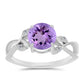 Anillo de Plata con Amatista Rosa de Francia y Topacio Blanco
