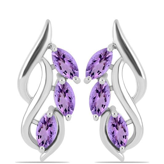 Pendientes de Plata con Amatista Rosa de Francia