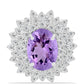 Anillo de Plata con Amatista Rosa de Francia y Topacio Blanco