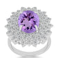 Anillo de Plata con Amatista Rosa de Francia y Topacio Blanco