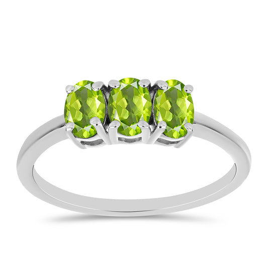 Anillo de Plata con Peridoto de Changbai