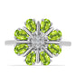 Anillo de Plata con Peridoto de Changbai y Topacio Blanco