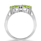 Anillo de Plata con Peridoto de Changbai y Topacio Blanco