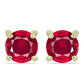 Pendientes de Plata Bañada en Oro con Rubí de Madagascar
