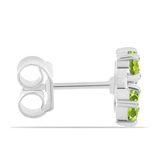 Pendientes de Plata con Peridoto de Changbai y Topacio Blanco