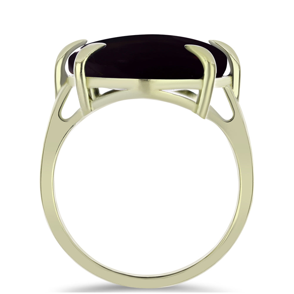 Anillo de Plata Bañada en Oro con Ónix negro de Suwar