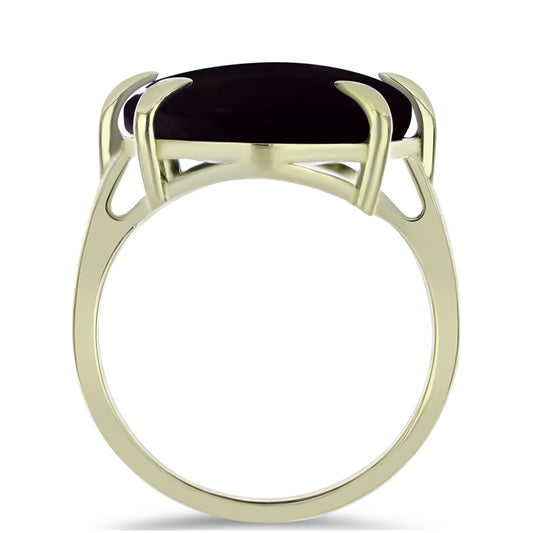 Anillo de Plata Bañada en Oro con Ónix negro de Suwar