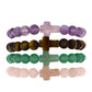 Cruz Conjunto Pepita con Amatista de Marruecos y Ojo de Tigre ( Pulsera )