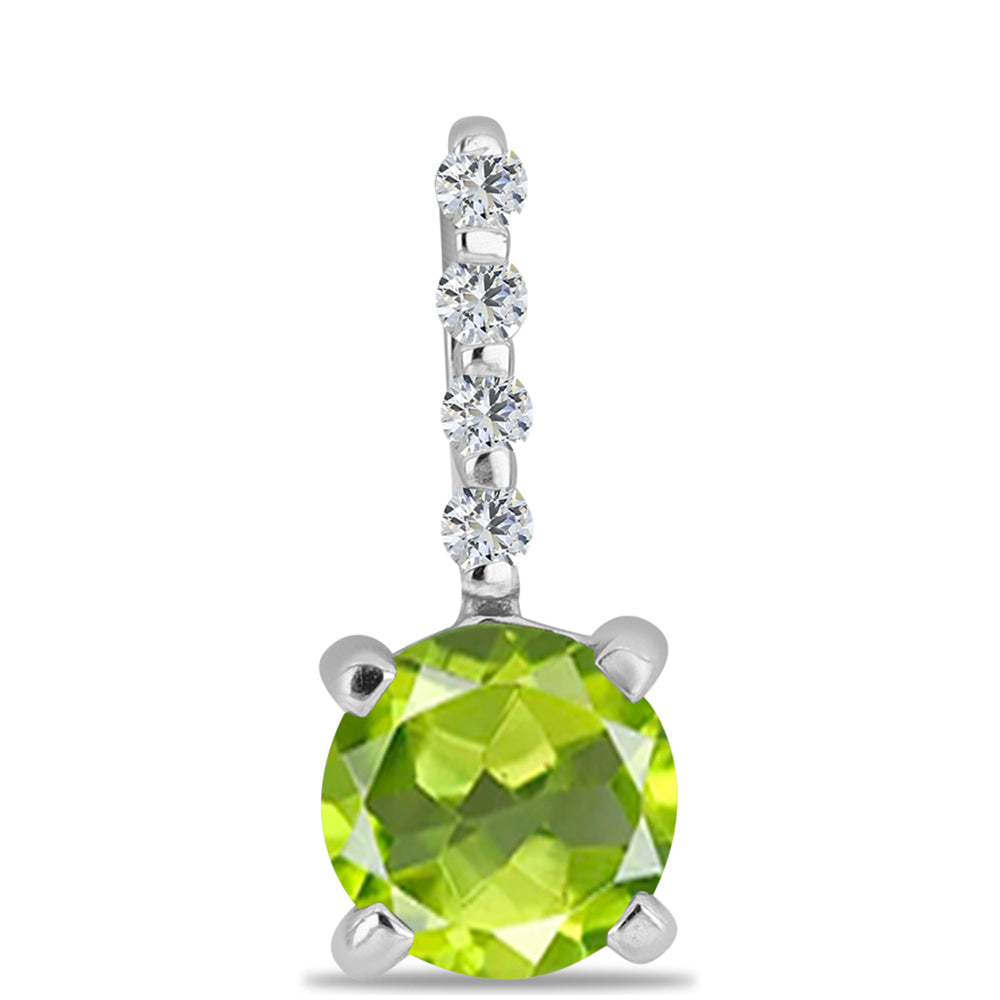 Colgante de Plata con Peridoto de Changbai y Topacio Blanco 1 
