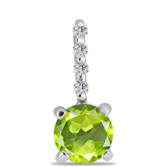 Colgante de Plata con Peridoto de Changbai y Topacio Blanco