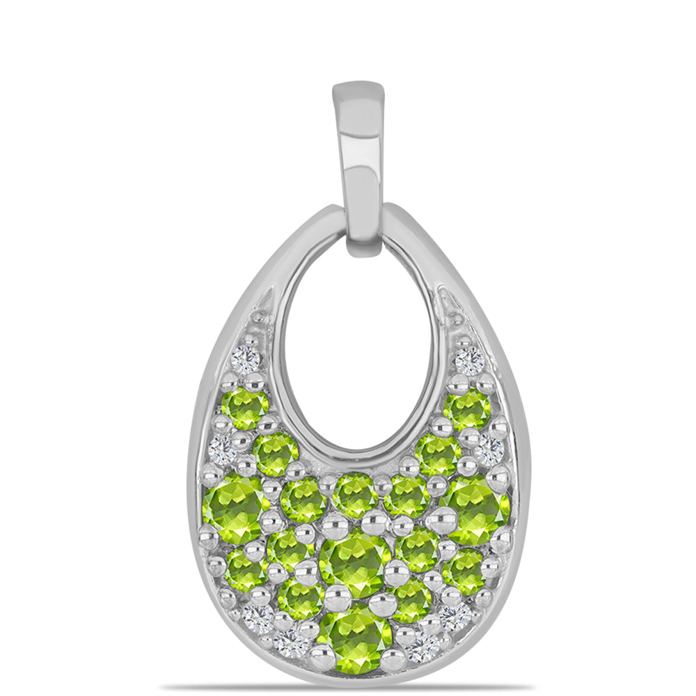 Colgante de Plata con Peridoto de Changbai y Topacio Blanco