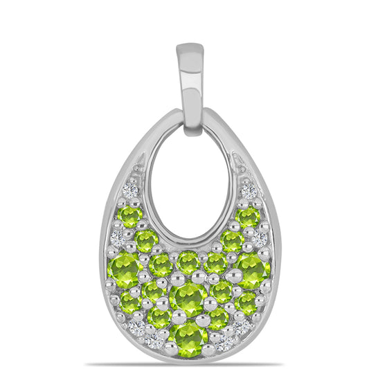 Colgante de Plata con Peridoto de Changbai y Topacio Blanco