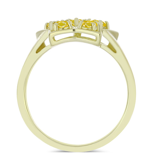 Anillo de Plata Bañada en Oro con Zafiro Amarillo Rosebery