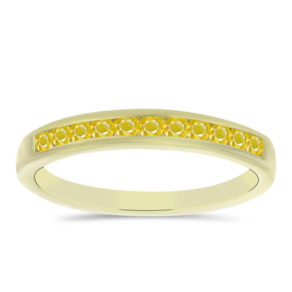 Anillo de Plata Bañada en Oro con Zafiro Amarillo Rosebery 1 