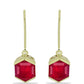 Pendientes de Plata Bañada en Oro con Rubí de Madagascar