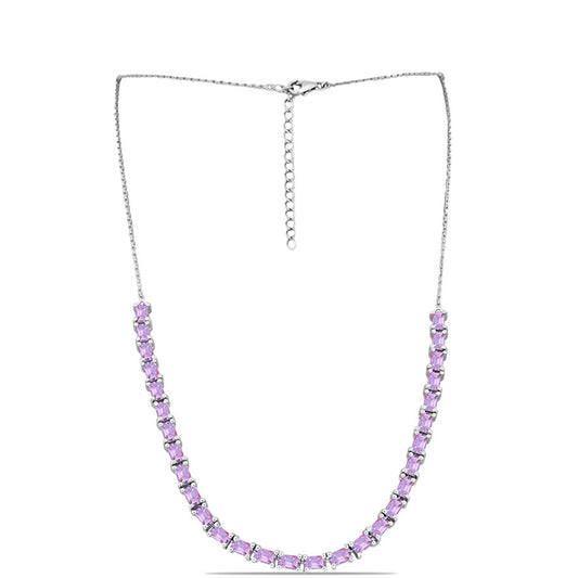 Collar de Plata con Amatista Rosa de Francia