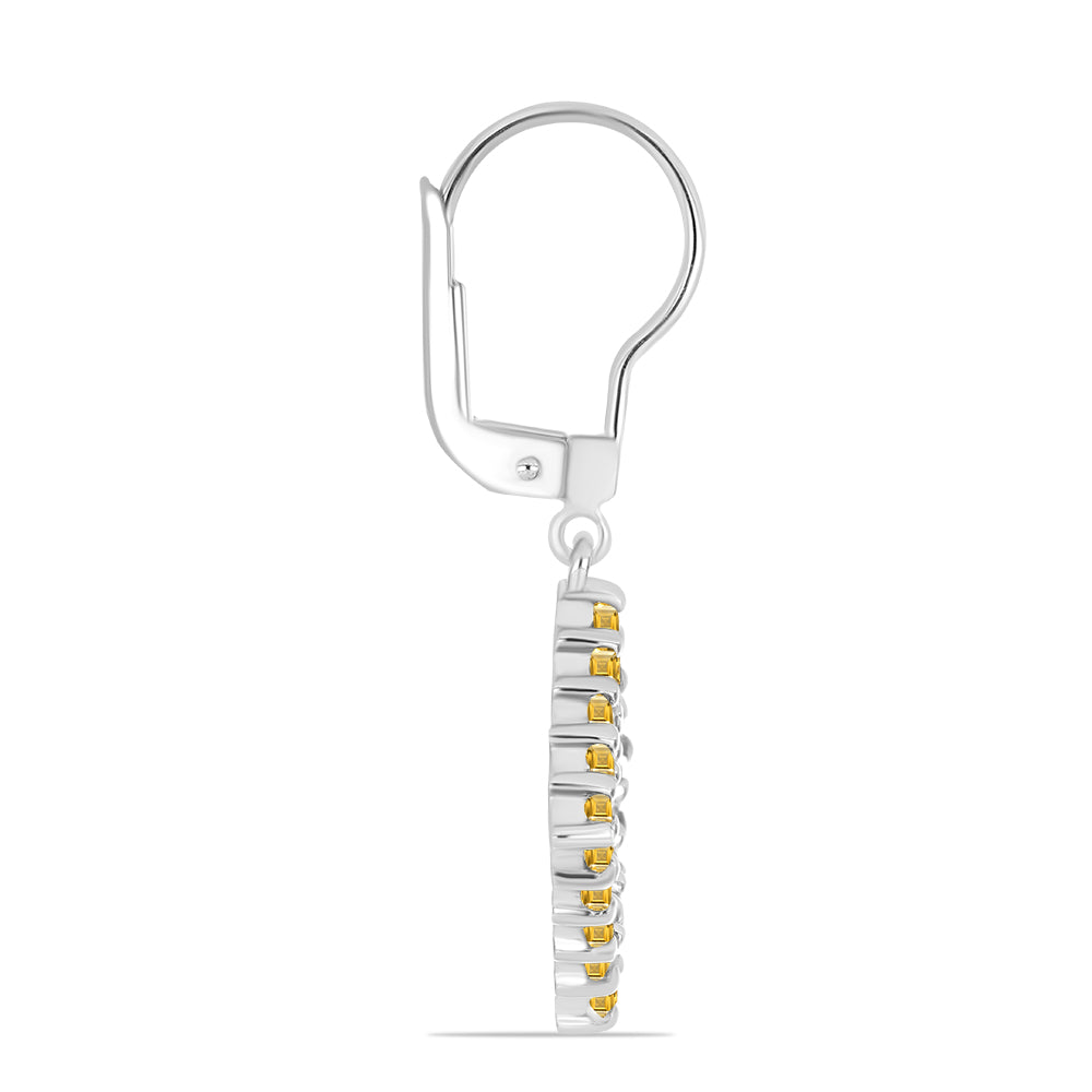 Pendientes de Plata con Citrino de los Montes Urales 2 