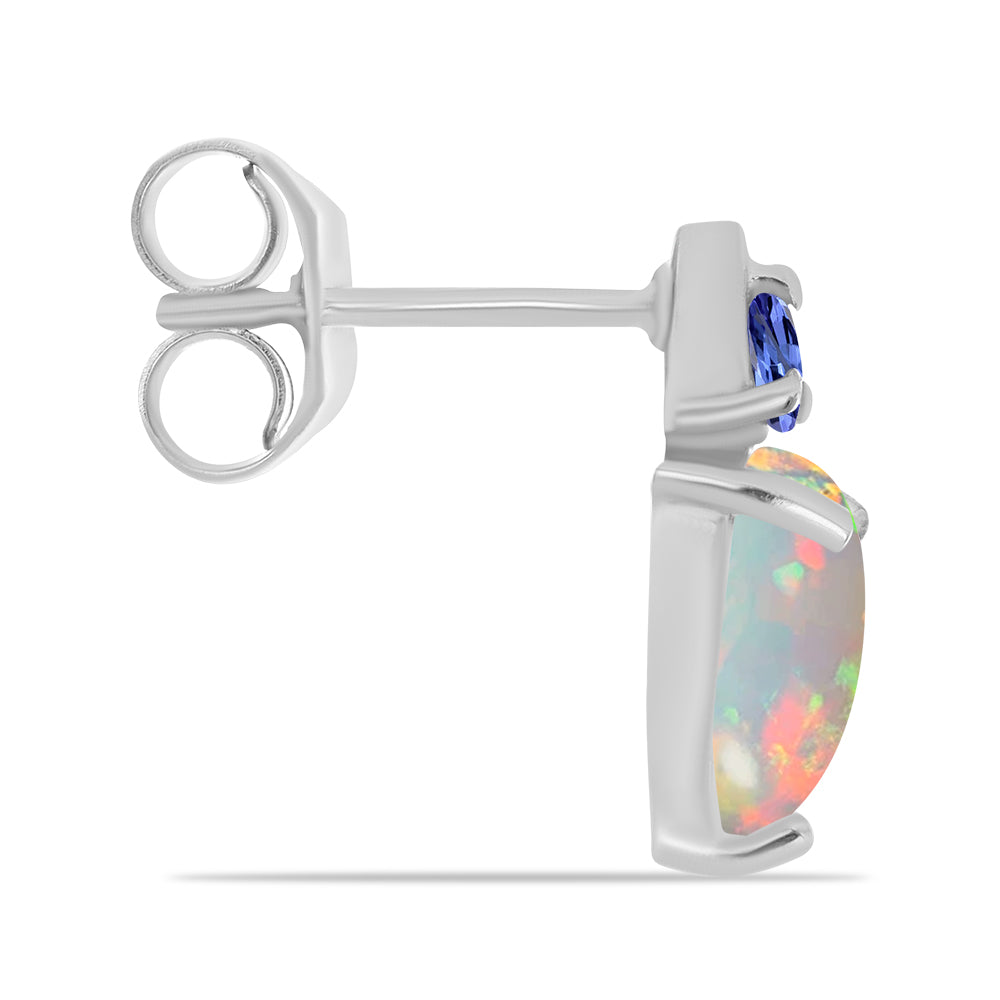 Pendientes de Plata con Tanzanita y Ópalo Etíope de Lega Dembi 2 