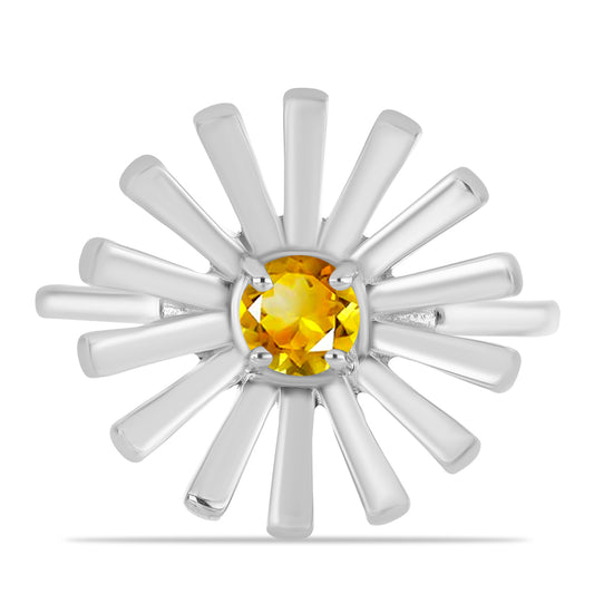 Anillo de Plata con Citrino de los Montes Urales