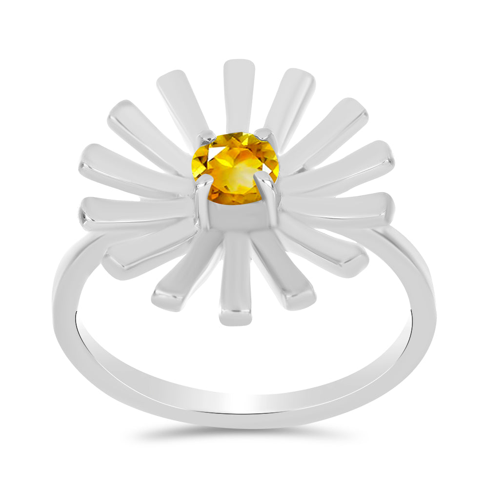 Anillo de Plata con Citrino de los Montes Urales 3 