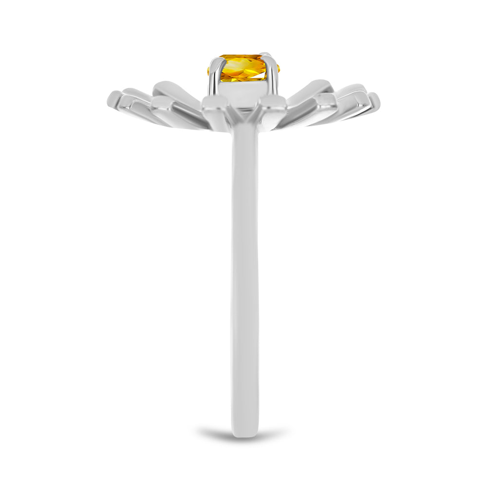 Anillo de Plata con Citrino de los Montes Urales 4 