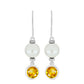 Pendientes de Plata con Citrino de los Montes Urales y Perla de Agua Dulce