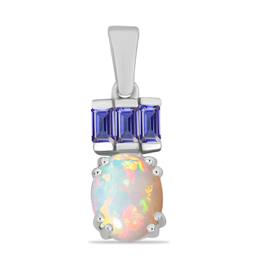 Colgante de Plata con Tanzanita y Ópalo Etíope de Lega Dembi