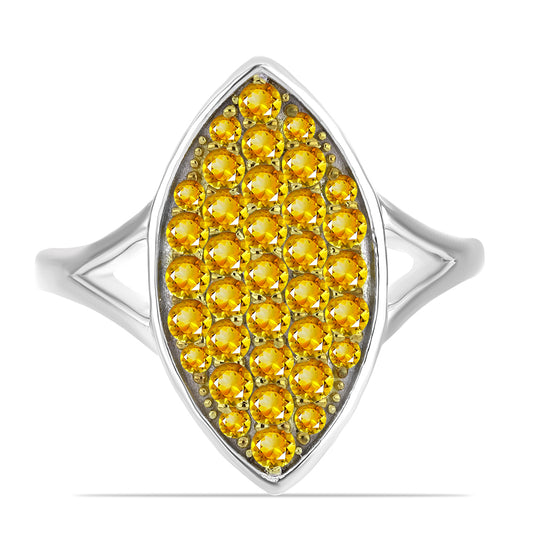 Anillo de Plata con Citrino de los Montes Urales