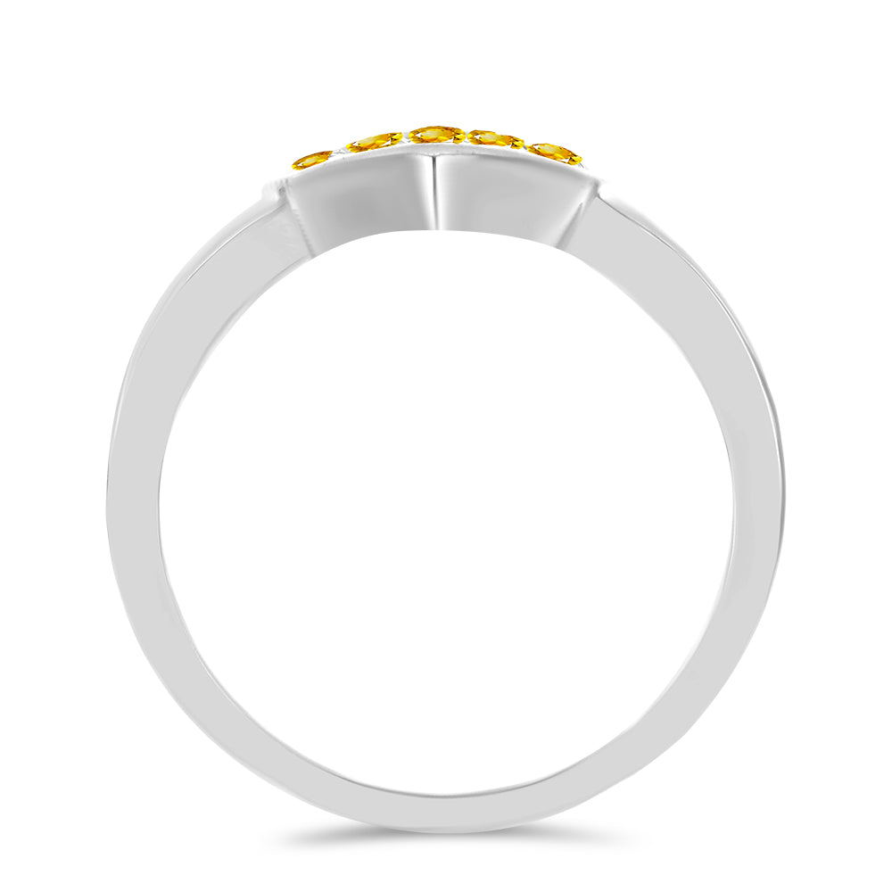 Anillo de Plata con Citrino de los Montes Urales