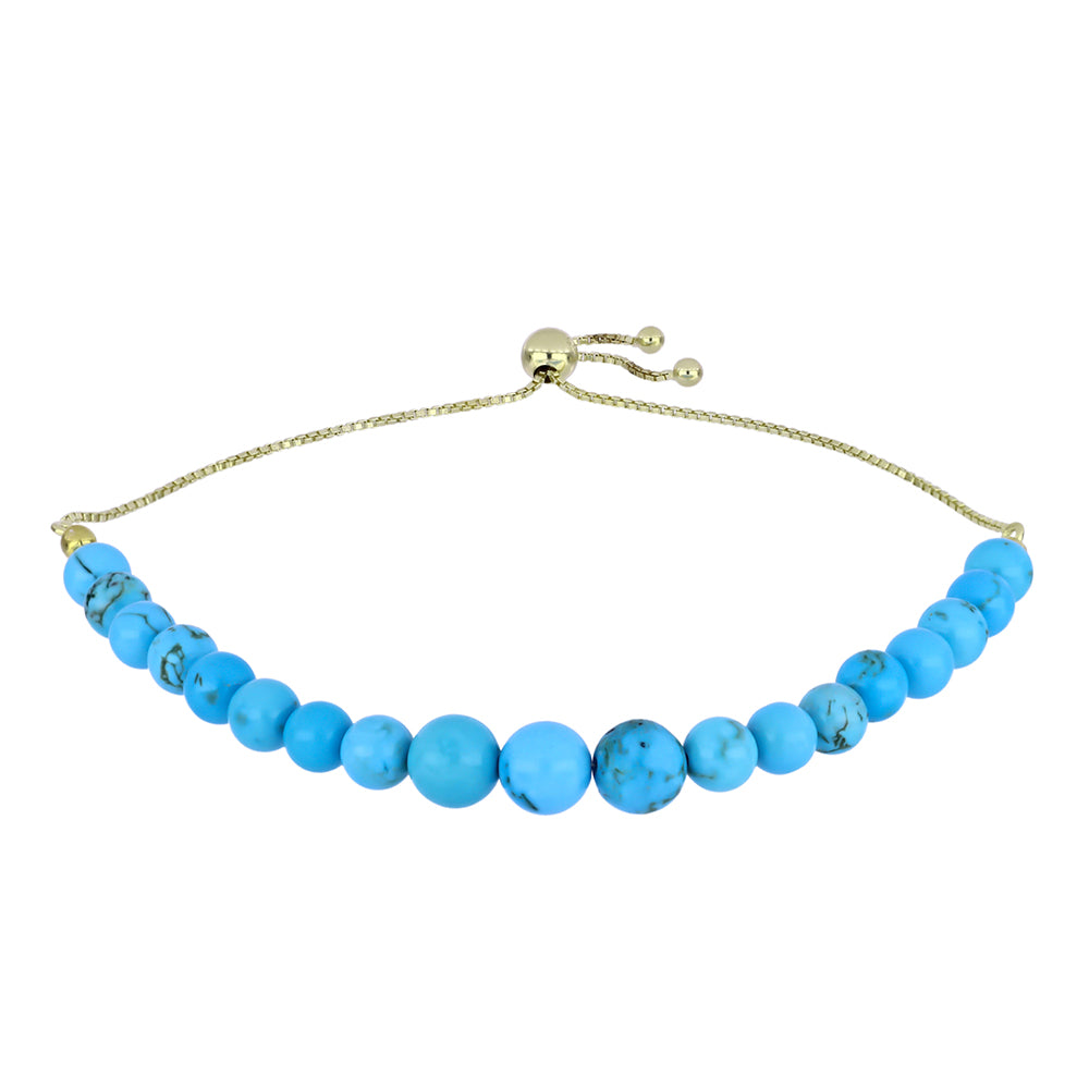 Pulsera de Plata Bañada en Oro con Turquesa Bella Durmiente 1 