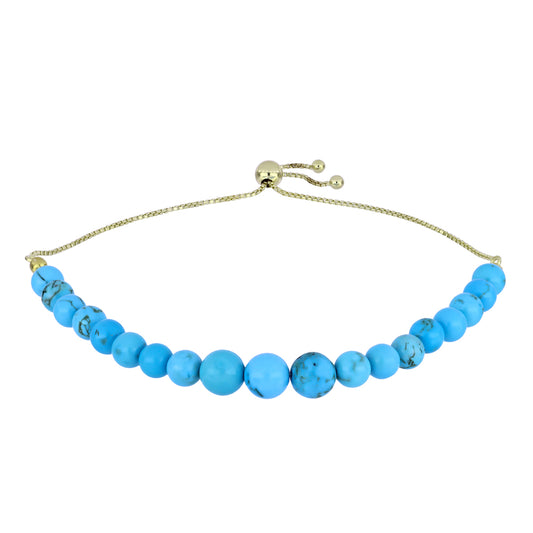 Pulsera de Plata Bañada en Oro con Turquesa Bella Durmiente