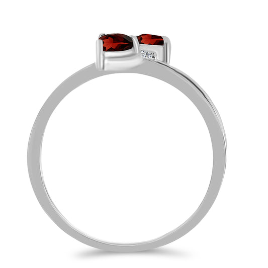 Anillo de Plata con Granate Barton y Topacio Blanco