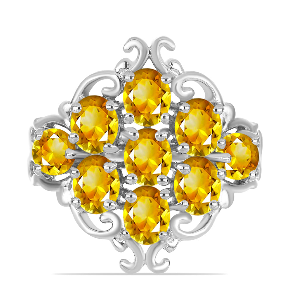 Anillo de Plata con Citrino de los Montes Urales