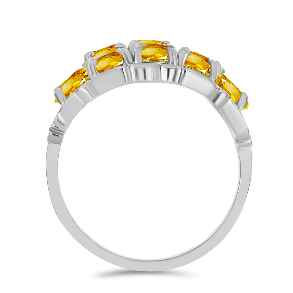 Anillo de Plata con Citrino de los Montes Urales