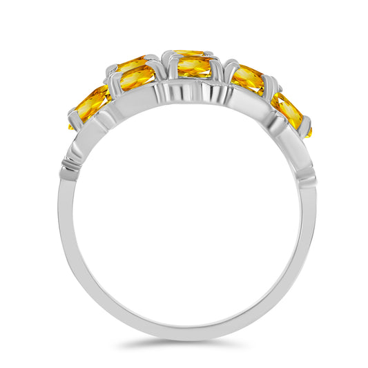 Anillo de Plata con Citrino de los Montes Urales