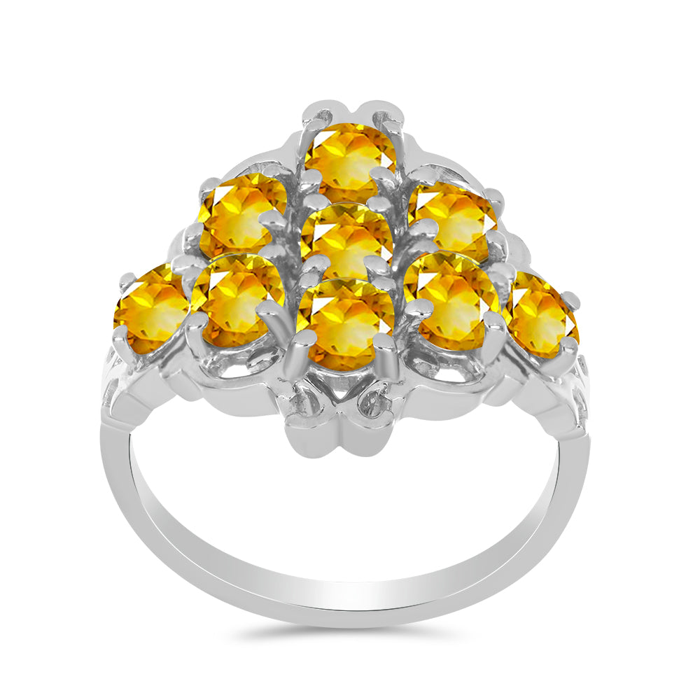 Anillo de Plata con Citrino de los Montes Urales 3 