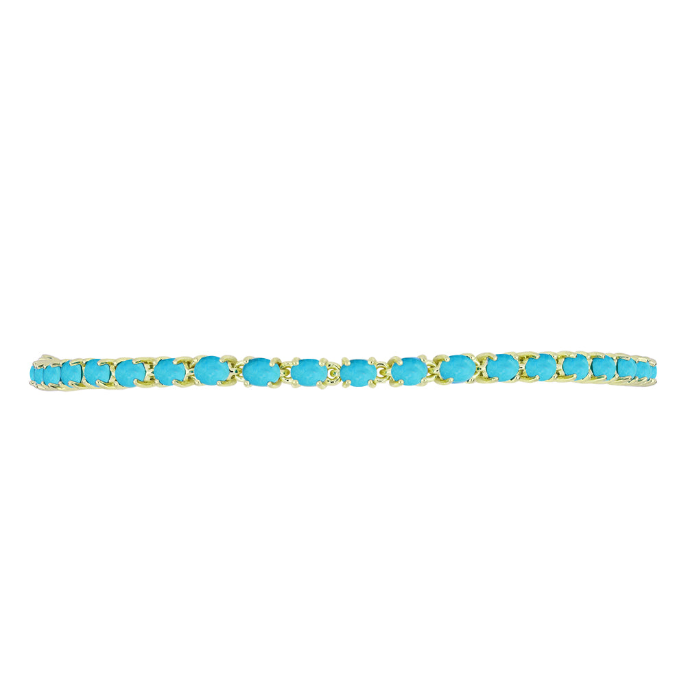 Pulsera de Plata Bañada en Oro con Turquesa Bella Durmiente 2 