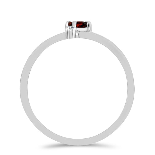 Anillo de Plata con Granate Barton y Topacio Blanco