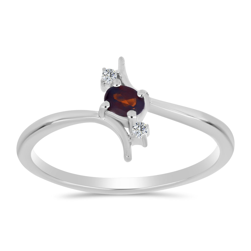 Anillo de Plata con Granate Barton y Topacio Blanco 3 