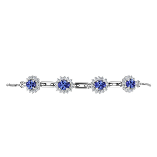 Pulsera de Plata con Tanzanita y Topacio Blanco