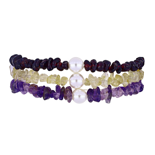 Conjunto Pepita con Granate Barton y Perla de Agua Dulce ( Pulsera )