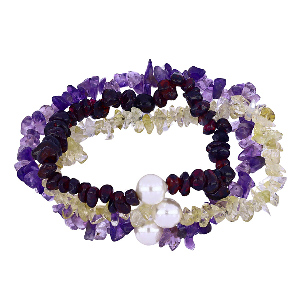 Conjunto Pepita con Granate Barton y Perla de Agua Dulce ( Pulsera ) 2 